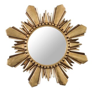 Mohena Wood and Bronze Leaf 'Sun of Cuzco' Wall Mirror (Peru)