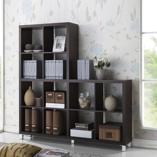 Baxton Studio Sunna Dark Brown Modern Cube Shelving Unit