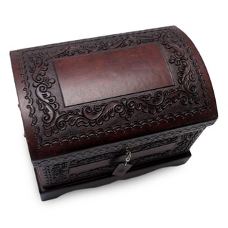 Mohena Wood and Leather 'Colonial Treasure' Jewelry Box (Peru)
