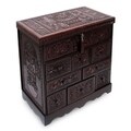 Mohena Wood and Leather 'Ancient Legacy' Jewelry Box (Peru)