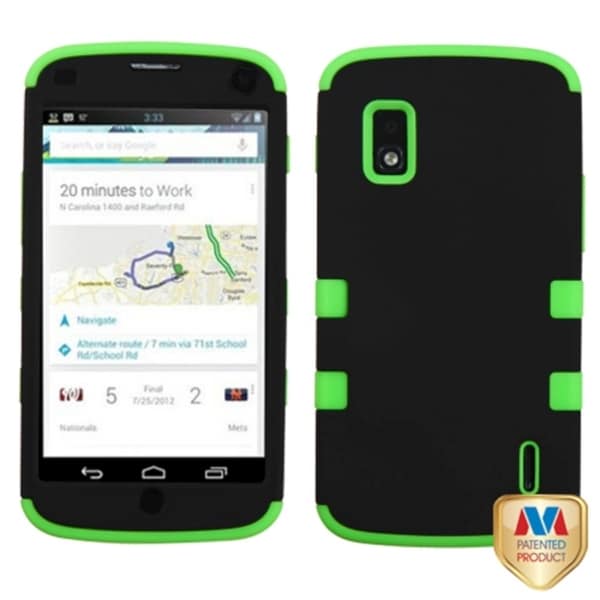 BasAcc Black/ Electric Green TUFF Hybrid Case for LG E960 Nexus 4