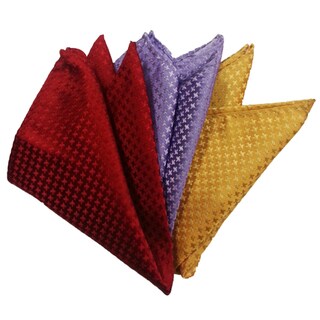 Dmitry Men's Italian Silk Pocket Squares (Pack of 3)