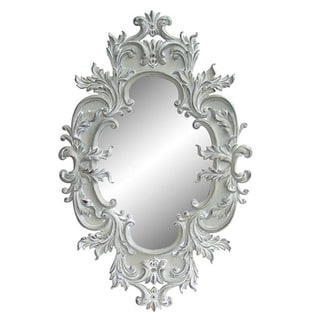 (^_-) Antique White Traditional Oval 60-inch Wall Mirror