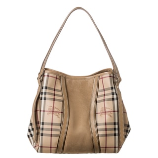 Burberry Small Haymarket Metallic Detail Tote