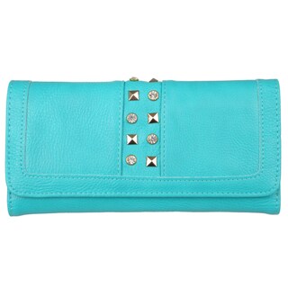 Journee Collection Women's Stud Detail Checkbook Fold-over Wallet