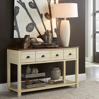 'Bellhaven' Alabaster Finish 2-drawer Sofa Table