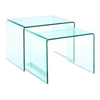 Magnussen Home Furnishings Lumeno Clear Glass Nesting End Table