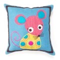 Cute Petite Mouse Wool 12x12-inch Decorative Accent Pillow