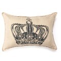 King Crown Print Decorative Small Bolster Pillow