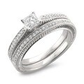14k Gold 5/8ct TDW Princess-cut Diamond Bridal Ring Set (H-I, SI2-SI3)