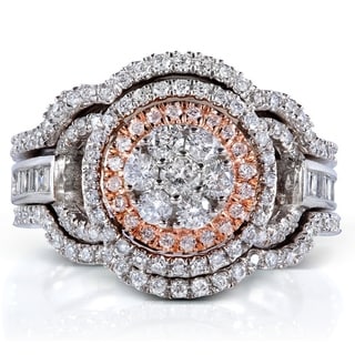 Annello 14k Two-tone Gold 1ct TDW Diamond 3-piece Bridal Ring Set (H-I, I1-I2)