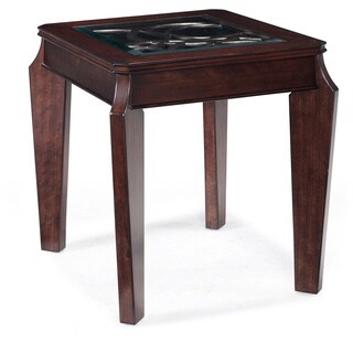 'Ombrio' Wood and Glass Inset Rectangular End Table