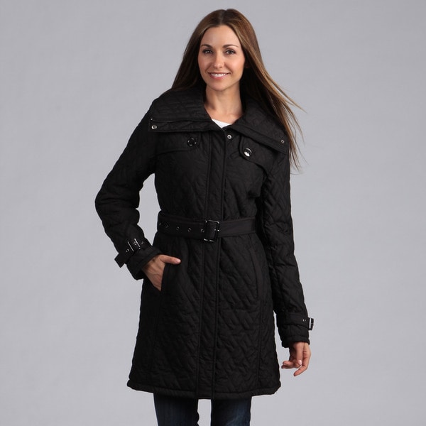 Kenneth Cole Women's Quilted Belted Coat