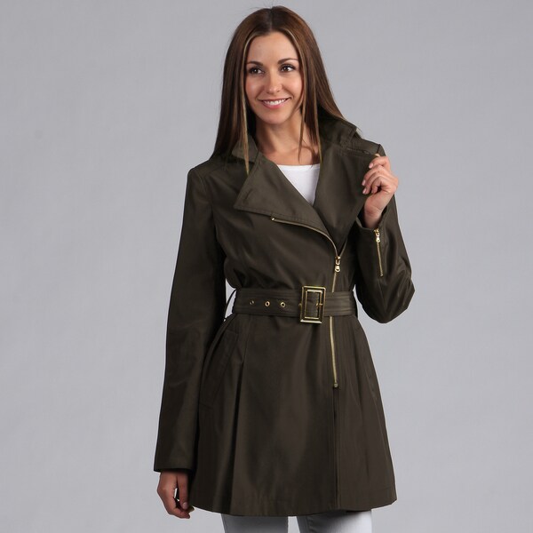 Kenneth Cole Women's Belted Zip Front Coat