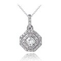 Icz Stonez Sterling Silver Asscher-cut Cubic Zirconia Necklace