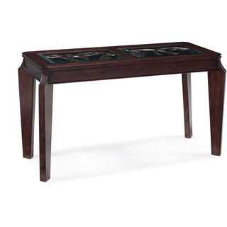 Ombrio Cherry Finish Glass Top Rectangular Sofa Table