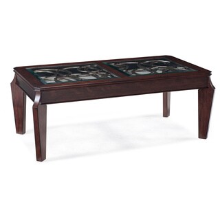 'Ombrio' Cherry Finished Tempered Glass-top Cocktail Table