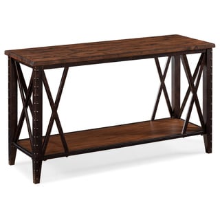 Flemingwood and Metal X-leg Rectangular Sofa Table