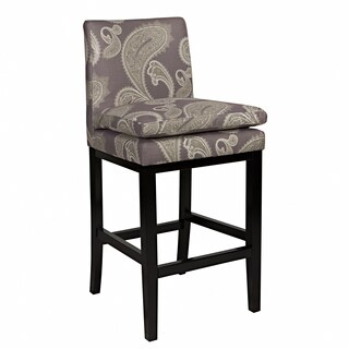 angelo:HOME Marnie Feathered Paisley Amethyst Purple Upholstered 30-inch Bar Stool