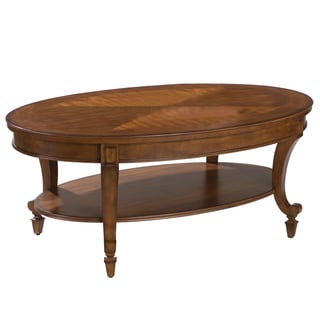 'Aidan' Cinnamon Finished Oval Cocktail Table