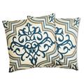 Lush Decor 'Alisa' Turquoise Damask Print Throw Pillows (Set of 2)