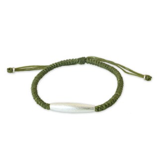 Handcrafted Silver 'Peaceful Jungle' Braided Bracelet (Thailand)