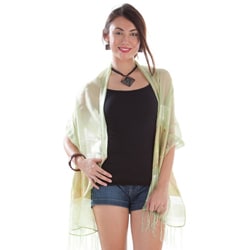 Elegant Light Green Silky Scarf (Indonesia)-Image