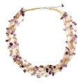 Amethyst and Pearl 'Afternoon Lilac' Necklace (4 mm) (Thailand)