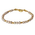 Gold Overlay 'Iridescent Dawn' Pearl Bracelet (4.5-5 mm) (Thailand)