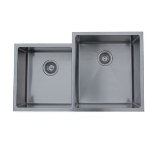 Ukinox Micro Series Satin Stainless Steel Double-bowl Undermount Sink