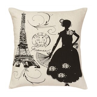 French Lady Cotton 20 x 20-inch Decorative Pillow