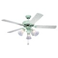 'Vines' 52-inch Green and White Patterned 3-light Ceiling Fan