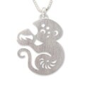 Sterling Silver 'Chinese Zodiac Monkey' Necklace (Thailand)