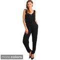 Stanzino Women's Sleeveless Ruffle Trim Jumpsuit