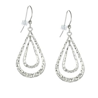 Jewelry by Dawn Double Teardrop Hammered Pewter Earrings