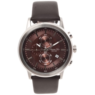 Kenneth Cole New York Men's Brown Leather Strap Chronograph Watch