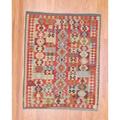 Afghan Hand-knotted Mimana Kilim Multi-colored Wool Rug (4'11 x 6'4)