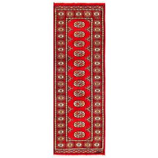 Pakistani Hand-knotted Bokhara Red/ Ivory Wool Rug (2' x 5'11)