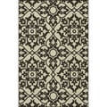 Indoor Outdoor Hudson Ivory/ Chocolate Rug (9'2 x 12'1)