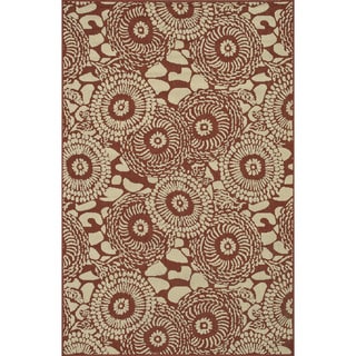 Indoor Outdoor Hudson Rust/ Ivory Rug (7'10 x 10'9)