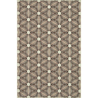 Indoor Outdoor Hudson Ivory/ Sunset Rug (7'10 x 10'9)