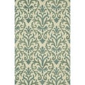 Hand-Tufted Meadow Ivory/ Lt. Blue Wool Rug (9'3 x 13)