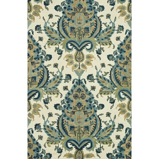 Hand-Tufted Meadow Blue/ Gold Wool Rug (7'10 x 11'0)