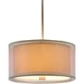 Jordyn 3-light Brushed Nickel Shade Pendant with Beige Linen Shades and White Acrylic Diffuser