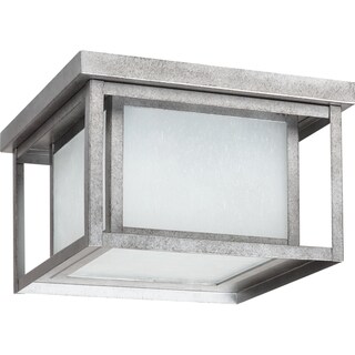 'Hunnington' Weathered Pewter 2-Light Outdoor Ceiling Fixture