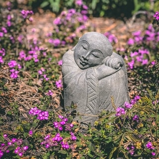 Volcanic Stone Resting Jizo Statuette (Indonesia)