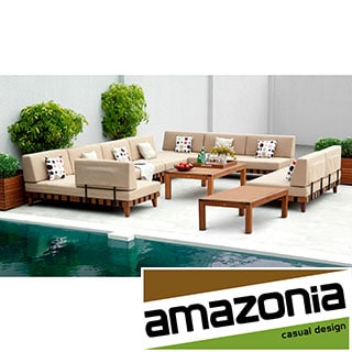 ###  Adriatic' 7-piece Khaki Patio Sectional Set