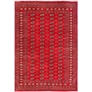 Pakistani Hand-knotted Bokhara Red/ Ivory Wool Rug (6'8 x 9'6)