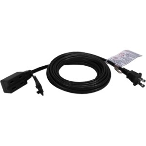 QVS 3-Outlet 2-Prong 15ft Power Extension Cord