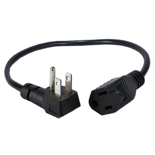 QVS 16 Inch 90 Degree Flat-Plug AC Power OutletSaver Adapter